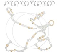 DECOMELODY Bohemian Handwoven Macrame Herb Drying Rack Hanging Plant Drier Portable Cotton Rope Flower Rack for Indoor Outdoor Use and Deform-resistant