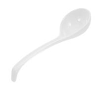 DECOMELODY Bone China Ceramic Soup Ladle with Steel-Wrapped Long Handle Porcelain Spoon for Asian Soups and Dishwasher Safe Serving Utensil for Family Dinners and Banquets