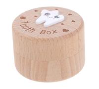 DECOMELODY Boy Girl's Deciduous Teeth Box Wooden Cute Holder Lost Keepsake Storage for Boys and Girls Fairy Treasure Chest