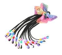 DECOMELODY Braided Ponytail Hair Extension Beads and Bowknot Synthetic Hairpiece Long Size African Style for Girls Boys and Girls DIY Hair Styling