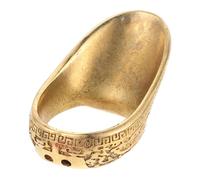 DECOMELODY Brass Archery Thumb Ring with Lanyard for Traditional Bow Hunting Metal Finger Guard for Outdoor Shooting Practice Comfortable Anti-abrasion Protection for Archers