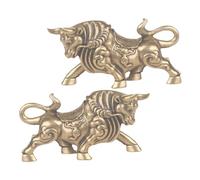 DECOMELODY Brass Craft Miniature Bull Figurines Desktop Decor Antique Animal Ornaments Retro Style Collectible Home Decorations
