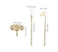 DECOMELODY Brass Incense Cone Mold with Spoon Shovel Brush Ash Tool Home Fragrance Accessory Kit for Temple Yoga Office Anti-skid Handles Smooth Edges Easy to Use and Store