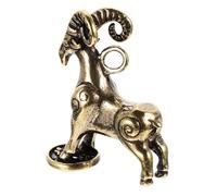 DECOMELODY Brass Zodiac Sheep Desktop Decor Pendant High-class Metal Hanging Ornament Keychain Charm for Car Bag Schoolbag DIY Accessories