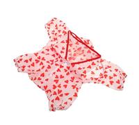 DECOMELODY Breathable Dog Raincoat Small Dog Poncho Outdoor Puppy Supply Lightweight Easy Wear Red Polyester Pet Rain Jacket for Bad Weather
