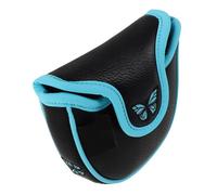 DECOMELODY Butterfly Embroidered PU Leather Golf Putter Cover Soft Dustproof Lining Half Mallet Headcover Snug Fit for Center Shaft Mallet Putter Protective Sleeve Stylish Golf Essentials for