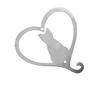 DECOMELODY Cartoon Cat Pendant Metal Hanging Decor Hand-colored Iron Heart-shaped Ornament for Indoor Outdoor Garden Bright Colors Easy to Hang Unique Cat Accessories for Home and Pet Lovers