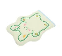 DECOMELODY Cartoon Rabbit Exfoliating Bath Glove for Kids, Soft Embroidered Washing Gloves with Strong Scrubbing for Dead Skin Removal, Baby Bathroom Cleaning Accessory, Green Rabbit Design