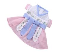DECOMELODY Cat Clothing Breathable Comfortable Pet Skirt Chinese Style Dress for Puppy Cat Dog