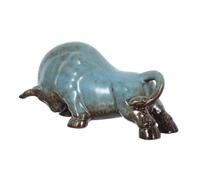 DECOMELODY Ceramic Bull Sculpture for Home Decor Ox Figurine with Sophisticated Craftsmanship Material Symbol of Strength and Determination Elegant Desk Ornament for Living and Tea Ceremony