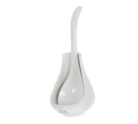 DECOMELODY Ceramic Large Soup Spoon and Multi-use Spoon Holder with Rest Porcelain Ladle for Soup Porridge and Tabletop Decoration Easy to Clean and Store for Home and Restaurant Use