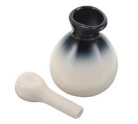 DECOMELODY Ceramic Oil Diffuser Bottle and Dropper Essential Oil Container Set 6pcs Small Vintage Perfume Bottles for Aromatherapy Spa and Travel with Lid