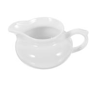 DECOMELODY Ceramic Sauce Jug Milk Holder Heat-Resistant White Porcelain Milk Pitcher Moderate Capacity Stylish Table Decoration