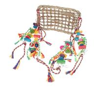 DECOMELODY Chewing Parrot Hammock Natural Braided Climbing Net for Birds Hamsters Chinchillas Squirrels Cage Mat for Dental Care and Anxiety Relief