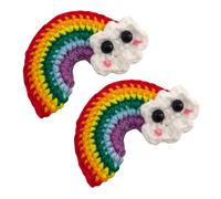 DECOMELODY Children Rainbow Hair Clips Hand Knitted Hairpin Comfortable Soft Alloy and Woolen Yarn Material Lovely Hair Accessory for Baby and Boys and Girls Random Color