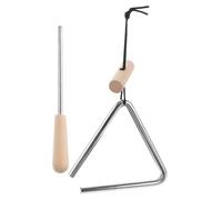 DECOMELODY Children's Hand Percussion Musical Instrument Triangle for Music Learning Iron and Wood Material for Hearing and Hand-eye Coordination Development
