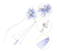 DECOMELODY Chinese Style Flower Hair Sticks with Tassels and Pearls Elegant Decorative Hair Chopsticks for Women
