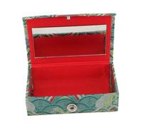 DECOMELODY Chinese Style Lipstick Case with Dual Compartments Elegant Portable Cosmetic Holder for Travel and Purse Lightweight Makeup Organizer for Lipsticks and Small Accessories