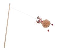 DECOMELODY Christmas Cat Reindeer Teaser Stick Interactive Toy for Indoor Kittens Material Fun Plaything for Xmas