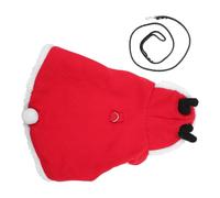 DECOMELODY Christmas Rabbit Clothing with Harness Leash, Warm Pet Bunny Outfit Winter Coat for Small Rabbits (M)