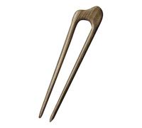 DECOMELODY Classic U Shaped Wooden Hairpin for Thick Hair French Style Hair Fork Stick for Elegant Updo Durable Green Sandalwood Chignon Pin Womens
