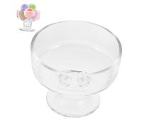 DECOMELODY Clear Footed Glass Dessert Cup for Ice Cream Pudding and Fruit Transparent Crystal Goblet with Fine Craftsmanship for Home Bar Party and Restaurant Use