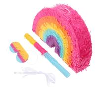 DECOMELODY Colorful Rainbow with Blindfold and Bat for Mexican Carnival Party Supplies Large Fillable Birthday Decoration for Taco Tuesday Boho Fiesta Safe Rounded Edges