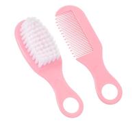 DECOMELODY Comb and Soft Hair Brush for Newborns Circular Tooth Design for Gentle Scalp Massage Static Pink Hairbrush Kit Promotes and Brain Development