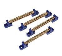 DECOMELODY Copper Distribution Terminal Strip Ground Bar 12-Hole 4Pcs Set with Bus Bars for Car and Trailer Electrical Panels