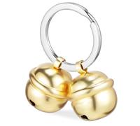 DECOMELODY Copper Pet Collar Bells Set Nickel-plated round Ring with Gold Bell Decorative Cat and Dog Collar Accessory for Pets