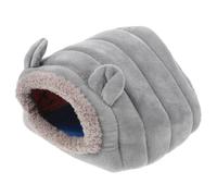 DECOMELODY Cozy Small Hamster Nest for Guinea Pigs and Small Pets Breathable with Thick Edging Comfortable Warm Sleeping Bed for Winter Safe and Practical Mini Pet House in Grey