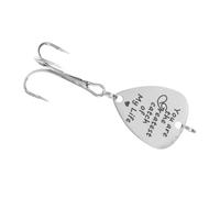 DECOMELODY Creative Stainless Steel Fishing Lure with Guitar Pick Bait Triple Treble Hooks for Outdoor Fishing Weighted Design for Deep Water You Are My Greatest Catch Pattern Metal Tackle