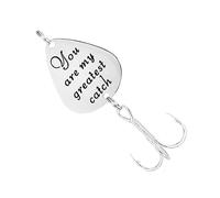DECOMELODY Creative Stainless Steel Triple Hook Guitar Pick Fishing Lure with You Are My Greatest Catch Pattern Durable High Metal Bait for Outdoor Anglers Strong Vivid Tackle for Various