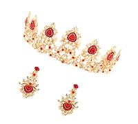 DECOMELODY Crystal Crown Earrings for Women Elegant Jewelry Wedding Dress Accessories Bride Crown Hairpin Earring Kit for Party Costume