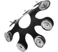 DECOMELODY Cymbal Tambourine Hihat, Drum Hihat Tambourine, Pet and Stainless Steel, Black, Enhanced Tonal Layering, for Popular Music