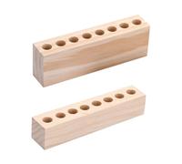 DECOMELODY Delicate Lipstick Organizer and Makeup Brush Storage Rack 2pcs Set Solid Wood Desktop Multi-grid Cosmetic Storage Holder for Home Vanity and Dressing Table