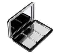 DECOMELODY DIY Eyeshadow Storage Box Magnetic Palette Fillable Blusher and Lipstick Organizer for Makeup Supplies Sleek Matte Black Container for Travel and Home Use