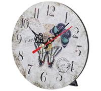 DECOMELODY DIY Vintage Silent Wall Clock Round Frameless Retro Decor for Living Bedroom Office Mute Mechanism No Battery Included Home Wall Hanging Timepiece