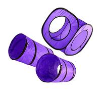 DECOMELODY Double- Tunnel Toy Set Crinkle Paper, Foldable Storage Design, 3pcs Kit Including Two Double-channel Tubes and Square Tunnel, Interactive Indoor Play for Kittens and Adult Cats