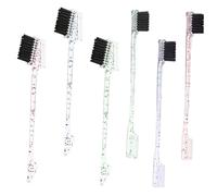 DECOMELODY Dual-ended Eyebrow Brush and Hairline Comb Set, 6pcs Small Makeup Brushes Pink, Green, Blue Handles, Multi-function Edge Grooming for Precision Eyebrow and Hairline Styling