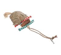 DECOMELODY Edible Parrot Hanging Chewing with Woven Bark and Natural Foraging Design Shredding Bird for Cockatiels and Parakeets Stimulates Beak Exercise and Emotional Activity