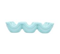 DECOMELODY Egg Egg Storage Tray Organizer Ceramic 6-grid Porcelain with Slots Holder Suitable and Baking for Kitchen Countertop and Refrigerator