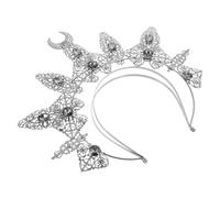 DECOMELODY Elegant DIY Party Hair Hoop Rhinestone Crown Headband with Dark Crystal Radiant Circle Design Baroque Style Party Headdress for Women Special Occasion Accessories