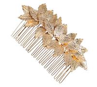 DECOMELODY Elegant Gold Leaf Wedding Hair Comb for Bridal Women Alloy Romantic Hair Accessory with Creative Leaf Design and Stylish Headpiece for Weddings Proms Anniversaries and Parties