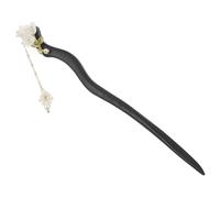 DECOMELODY Elegant Wooden Chinese Hairpin with Floral Tassel Lightweight Hair Chopsticks for Women Traditional Modern Style Bun Maker for Weddings and Parties Cultural Hair Accessory