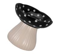DECOMELODY Elevated Cat Dish Cute Ceramic Feeding Bowls for Cats and Small Dogs Mushroom Shaped Design Anti-tip Base for Secure Feeding Promotes Better Digestion and Posture