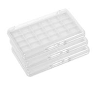 DECOMELODY Empty Eyeshadow Palette Container with 24-grid Large Capacity 3pcs Lightweight Refillable Lipstick Storage Box with Lid for Daily Use and Travel Organising Makeup for Girls