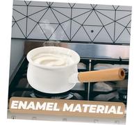 DECOMELODY Enamel Small Saucepan with Handle Thickened Milk Pot for Cooking Food Stewing Soup Instant Noodles Lightweight and Easy to Clean Kitchen Pot for Daily Use