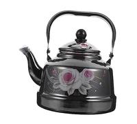 DECOMELODY Enamel Teakettle Thickened Water Kettle for Gas Stove and Induction Cooker Household Kitchen Teapot with Comfortable Handle Heat Resistant Flat Bottom for Even Pouring