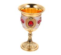 DECOMELODY European Decorative Small Wine Goblet Rose Pattern Metal Tin Alloy Chalice with Sturdy Base Versatile Drinking Cup for Whiskey Cocktails Bars Parties and Gifts